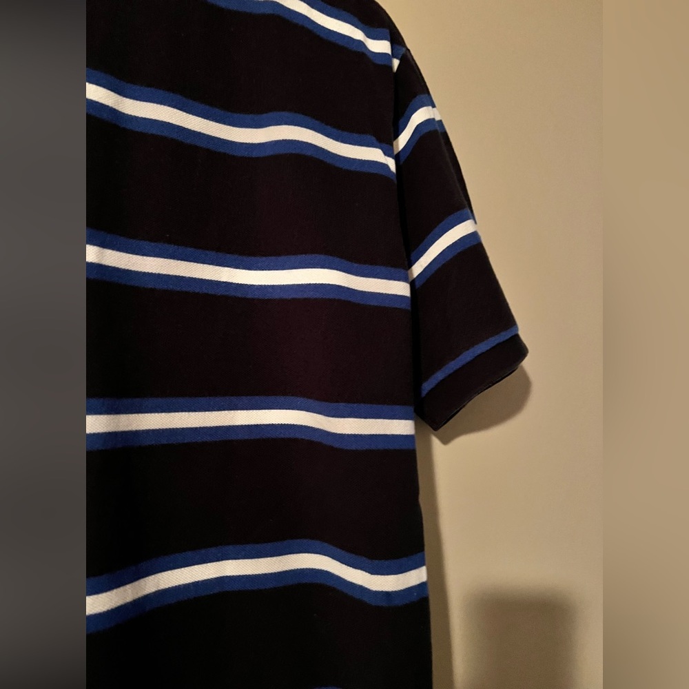 Polo navy with blue and white stripe, 100% cotton, size large - Picture 5 of 9